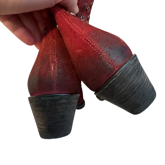 Corral red suede Studded Leather Western Boots - Picture 6 of 14